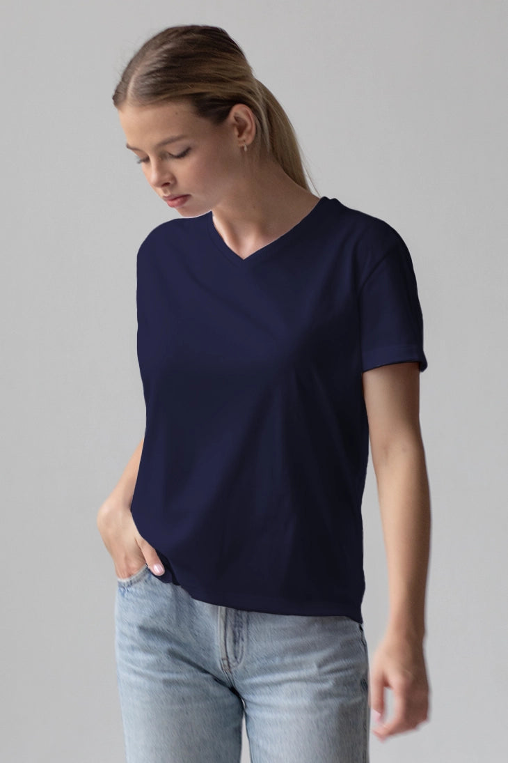 Pacer Camisetas Para Dama Cuello V Camiseta De Polyalgodón Cuello