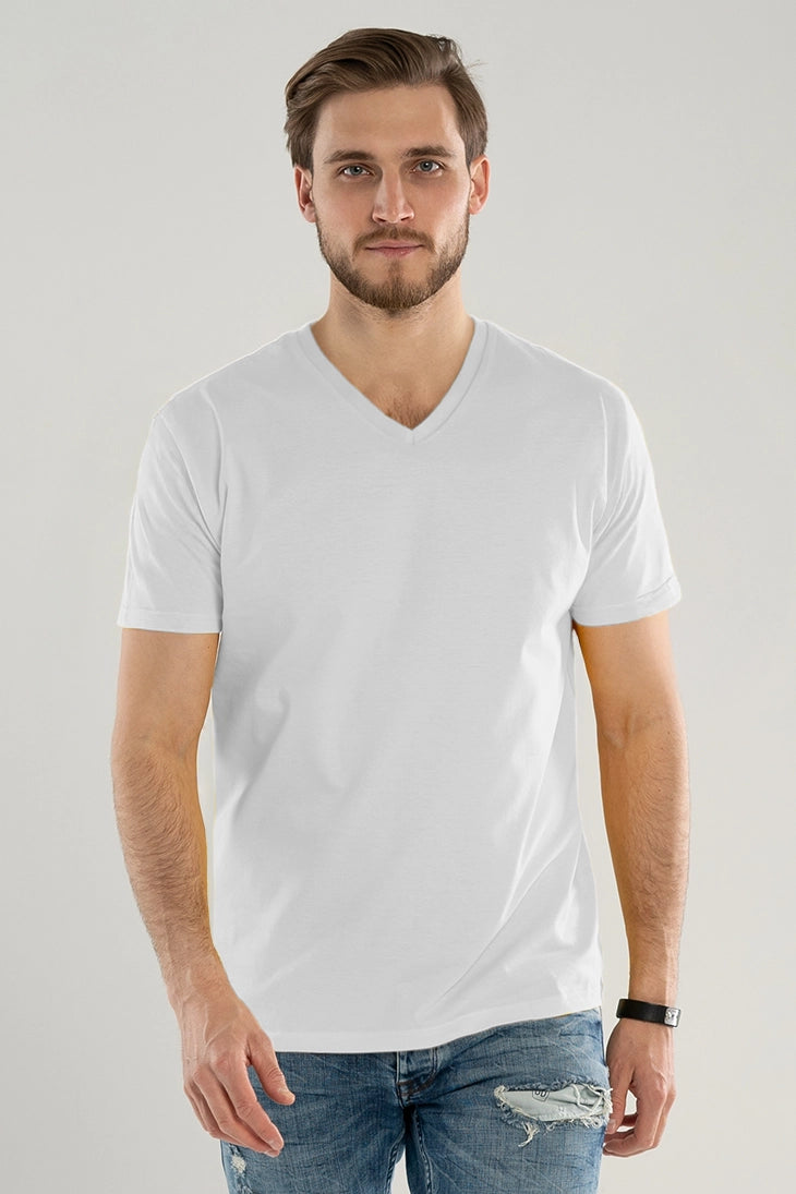 Camiseta de Elastano | Cuello V | Fit Stretch