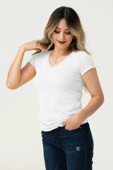 Camiseta de Elastano | Cuello V | Fit Stretch